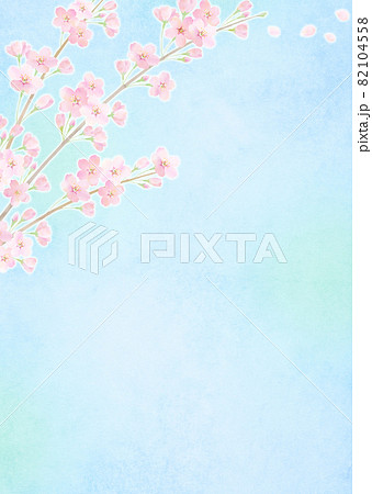 青空と桜の背景素材（和紙）ソメイヨシノ 82104558