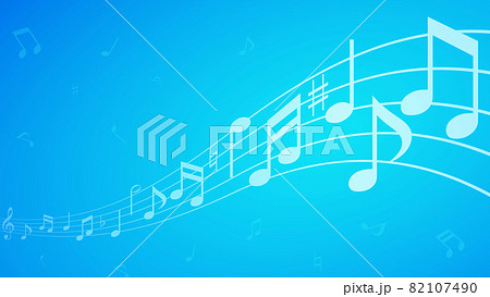 五線譜と音符の背景デザイン　グラデーション 82107490