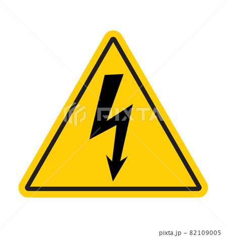 Caution high voltage sign icon vector for graphic design, logo, website, social media, mobile app, UI illustration Caution high voltage sign icon vector for graphic design, logo, website, social media, mobile app, UI illustration 82109005