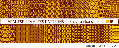 和柄 シームレスパターン セット 和柄 シームレスパターン セット 82109322