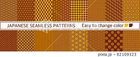 和柄 シームレスパターン セット 和柄 シームレスパターン セット 82109323