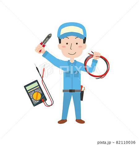 電気の工事をする作業者 電気の工事をする作業者 82110036