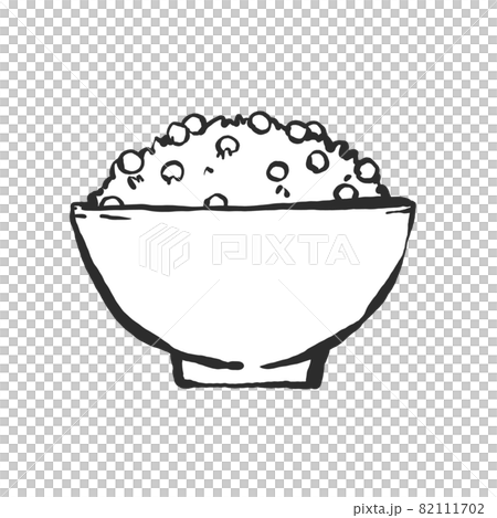 豆ご飯の手描き筆絵風イラスト 82111702