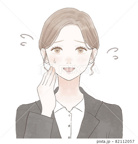 愛想笑いをするスーツを着た女性のイラスト素材 1157 愛想笑いをするスーツを着た女性のイラスト素材 1157