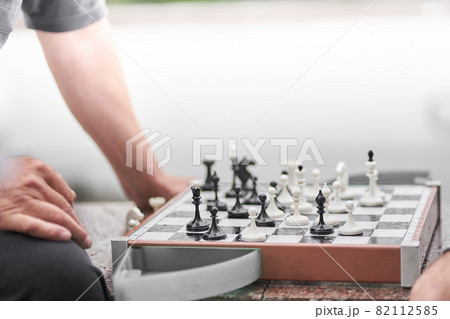 Chess board game concept of business ideas and competition and strategy  plan success meaning.