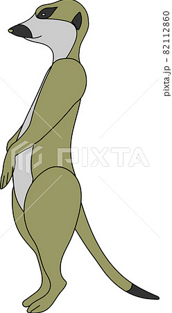 ミーアキャットのイラスト ゴールド のイラスト素材