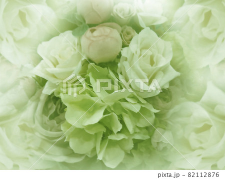 Floral vintage light green background. Wallpapers of flowers light green peony and roses. Flower composition. Close-up. Nature. Floral vintage light green background. Wallpapers of flowers light green peony and roses. Flower composition. Close-up. Nature. 82112876
