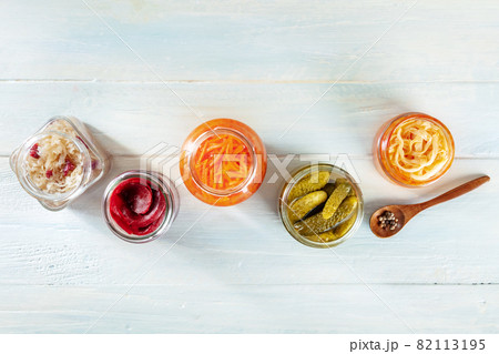 Fermented food. Canned vegetables. Pickled carrot, beetroot, sauerkraut etc 82113195
