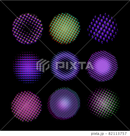 A set of halftone spheres A set of halftone spheres 82113757
