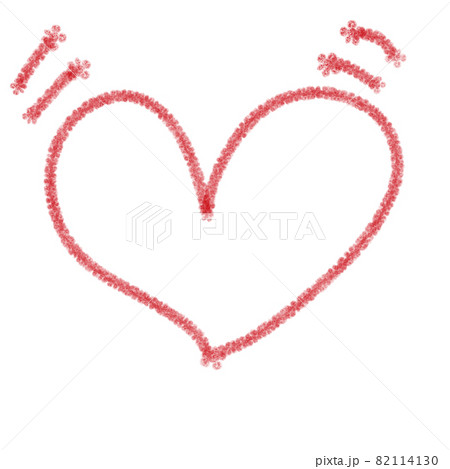 一筆書きハート シンプル赤色のイラスト素材