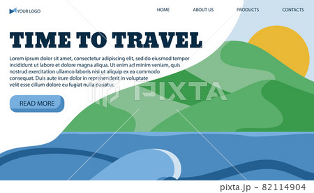 Vector illustration banner template for travel light to the sea, in a flat style. Vector illustration 82114904