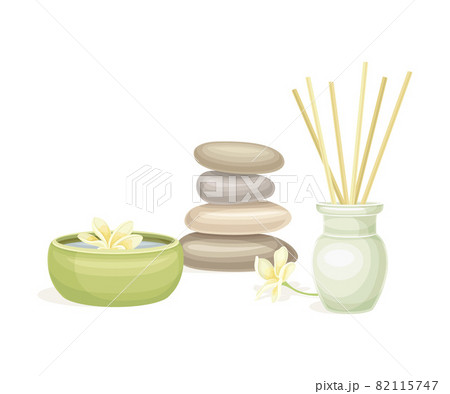 Spa and Aromatherapy with Incense and Stones Vector Composition Spa and Aromatherapy with Incense and Stones Vector Composition 82115747
