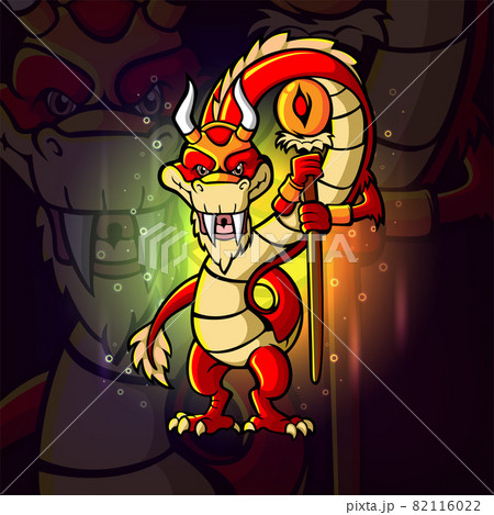 The mage dragon esport mascot design 82116022