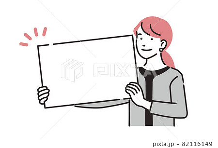人物 ボードを持つ女性ビジネスパーソン 82116149