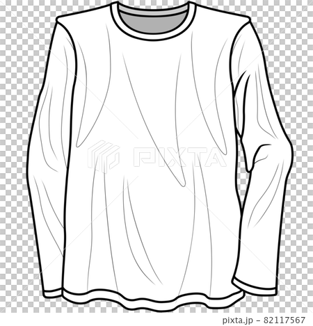 長袖衣服插圖（黑白） 82117567