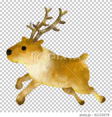 手書きのかわいいトナカイ 水彩のイラスト素材 1179