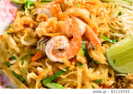 Fresh Shrimp Pad Thai with Chili Lime and Peanuts Fresh Shrimp Pad Thai with Chili Lime and Peanuts 82119593