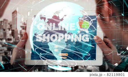 Shopping online and Internet money technology conceptual Shopping online and Internet money technology conceptual 82119801