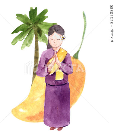 Asian travel watercolor 82120880