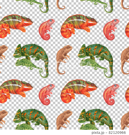 Chameleon pattern seamless watercolor 82120966