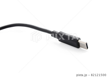 USB type c cable isolated on white background. with clipping path. USB type c cable isolated on white background. with clipping path. 82121500