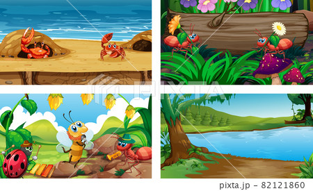 Four different nature horizontal scene 82121860