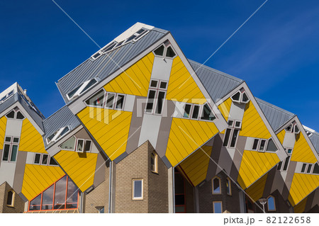 Yellow cubic houses - Rotterdam Netherlands 82122658