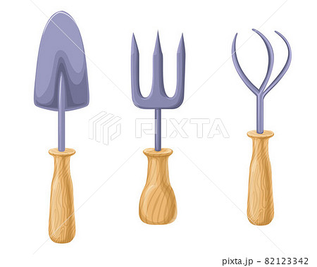 Vector illustration of a garden pitchfork and shovel Vector illustration of a garden pitchfork and shovel 82123342