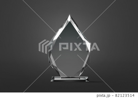 Blank glass arrow shape award mock up, dark background 82123514