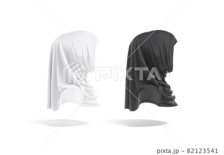 Blank black and white female al-amira mockup, side view Blank black and white female al-amira mockup, side view 82123541