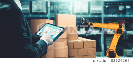 Smart robot arm systems for innovative warehouse and factory digital technology 82124262