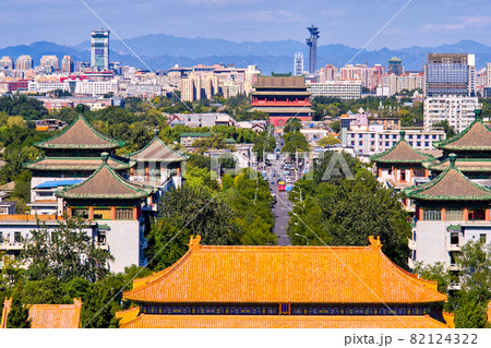 Aerial view of central and north Beijing from Jingshan Park Aerial view of central and north Beijing from Jingshan Park 82124322