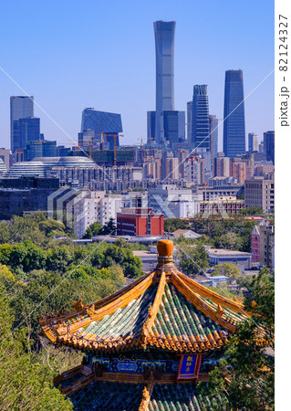 Ancient pagoda and Skyscrapers of downtown Beijing, China Ancient pagoda and Skyscrapers of downtown Beijing, China 82124327
