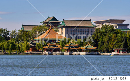 Five-Dragon Pavilions at Beihai lake in Beihai park in Beijing 82124343