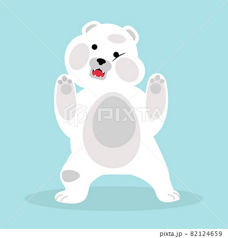 White Bear Funny Cartoon Vectorのイラスト素材