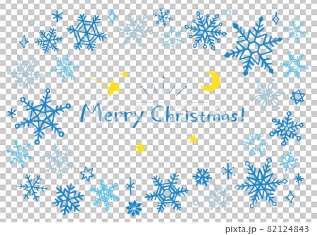 手描きの雪の結晶フレーム 82124843