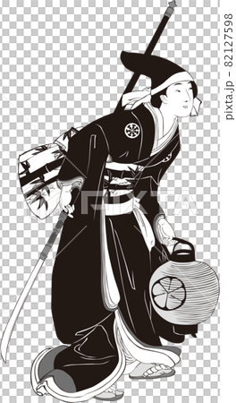 浮世絵 大奥 女性 その1のイラスト素材