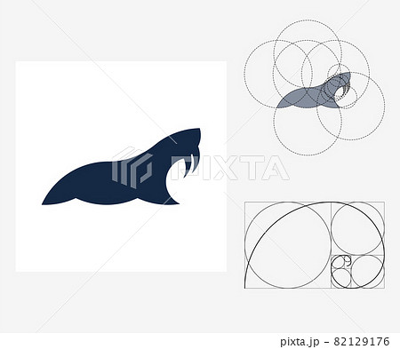 Vector walrus in golden ratio style. Editable illustration 82129176