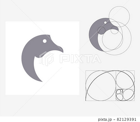 Vector goose in golden ratio style. Editable... - Stock Illustration  [82129391] - PIXTA