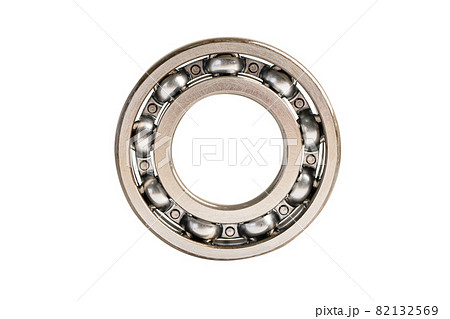 Ball bearing stainless metal roller for machine industrial, angular contact isolated on white background with clipping path. Ball bearing stainless metal roller for machine industrial, angular contact isolated on white background with clipping path. 82132569