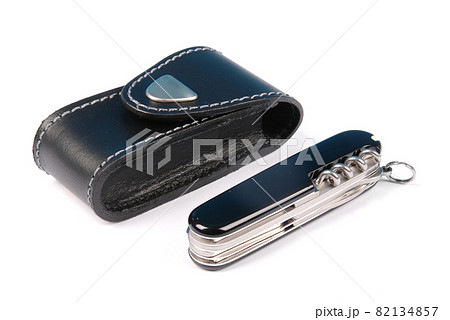 Black swiss army knife isolated on a white Black swiss army knife isolated on a white 82134857