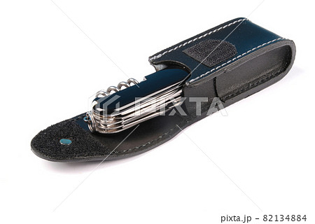 Black swiss army knife isolated on a white Black swiss army knife isolated on a white 82134884
