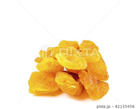 Dried apricots fruits on a white background with place for text. Dried apricots fruits on a white background with place for text. 82135456