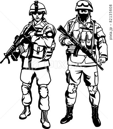 Soldier Black And White Cliparts, Stock Vector and Royalty Free Soldier  Black And White Illustrations