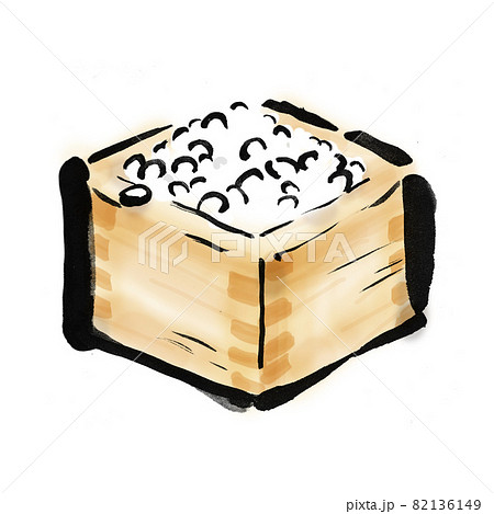 枡に入ったお米の手描き筆書きイラスト素材 枡に入ったお米の手描き筆書きイラスト素材 82136149