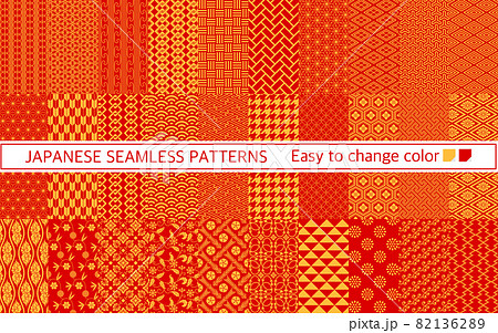 和柄 シームレスパターン 30点セット 和柄 シームレスパターン 30点セット 82136289