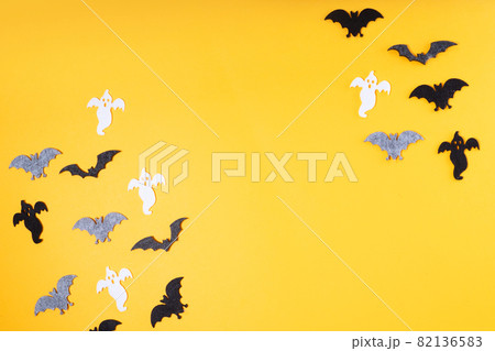 Halloween scene on orange background 82136583