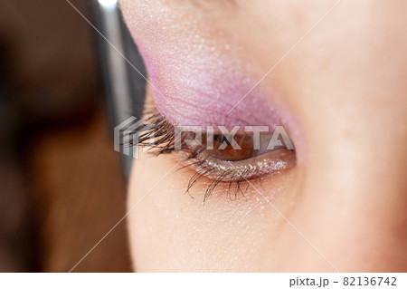 Close up of woman's eye with makeup 82136742