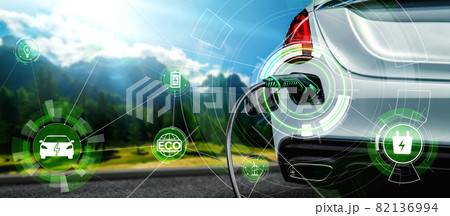 EV charging station for electric car in concept of alternative green energy EV charging station for electric car in concept of alternative green energy 82136994