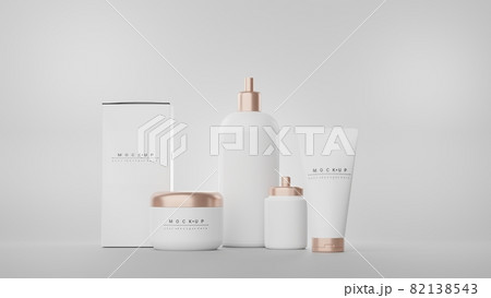 3d render of blank cosmetics skincare product or packaging for mock up. Beauty soap and spa concept. Lotion oil moisture for skin health. Premium and luxury design for branding. 82138543